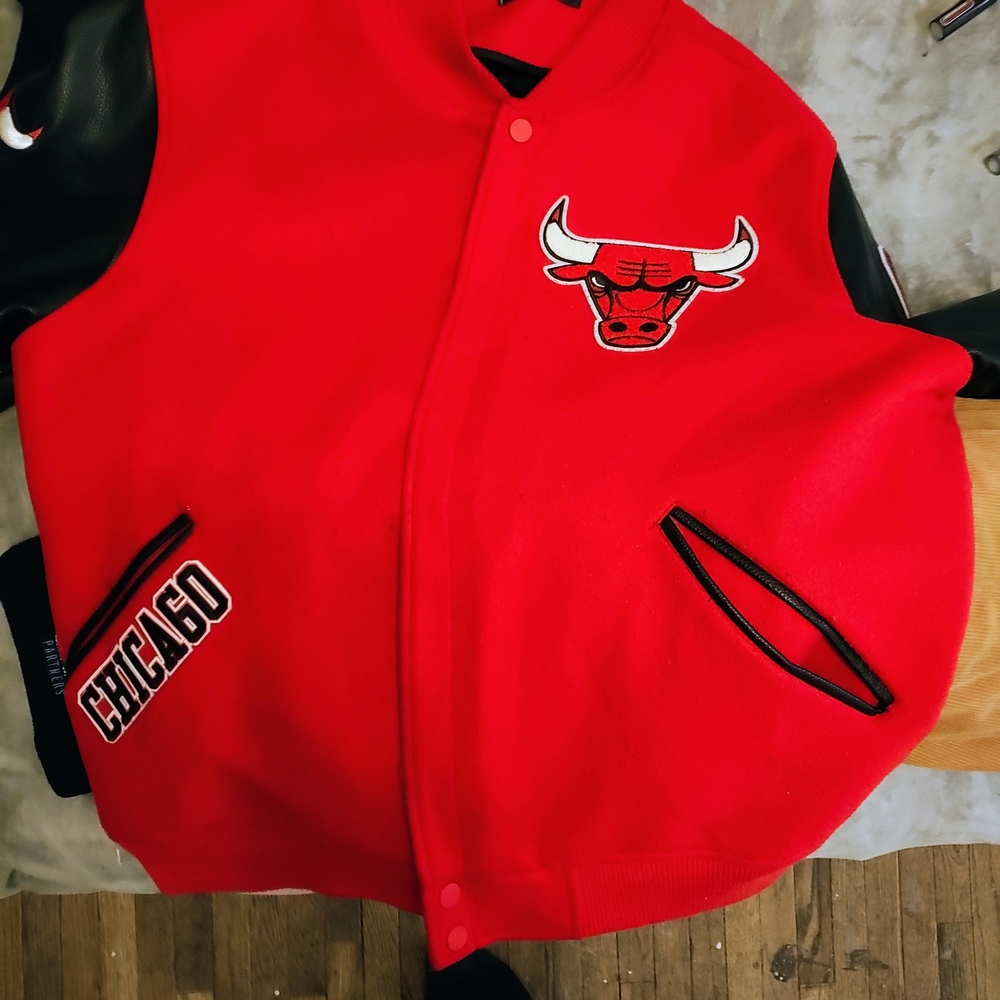 Red Varsity Jacket with Black Accents